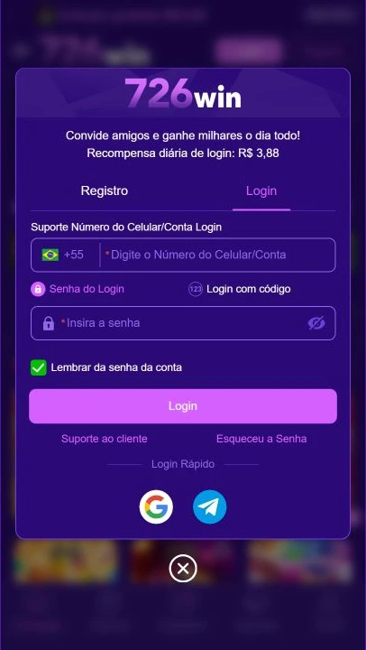 726win.com: Login e recuperação